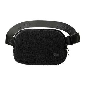 NWT LOLE black sherpa belt bag, unisex - one size